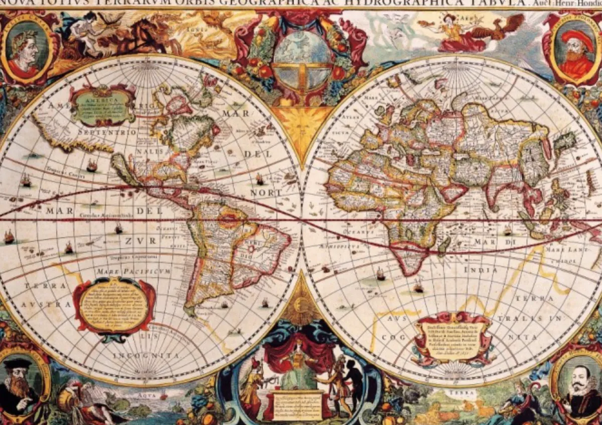 Bluebird Puzzle Astrologie & Wereldkaarten|1000-1499<Antieke Wereldkaart - puzzel van 1000 stukjes
