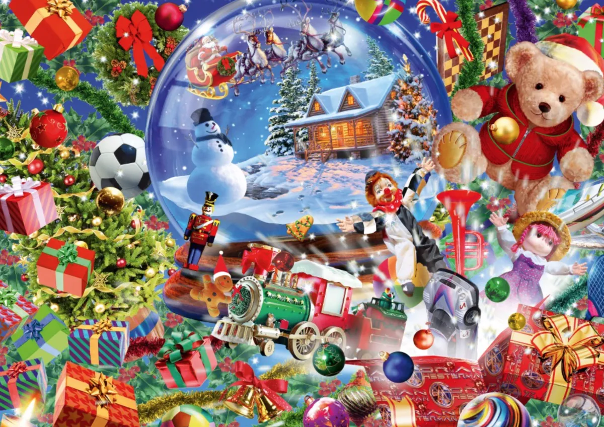 Bluebird Puzzle 1000-1499<De sneeuwbol in kerstsfeer - puzzel van 1000 stukjes