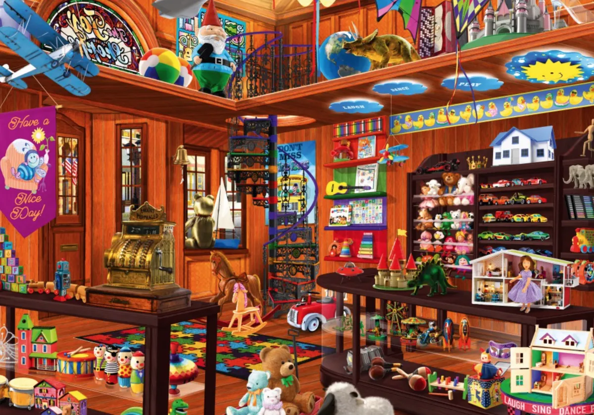 Bluebird Puzzle 1000-1499<De verborgen speelgoedwinkel - puzzel van 1000 stukjes