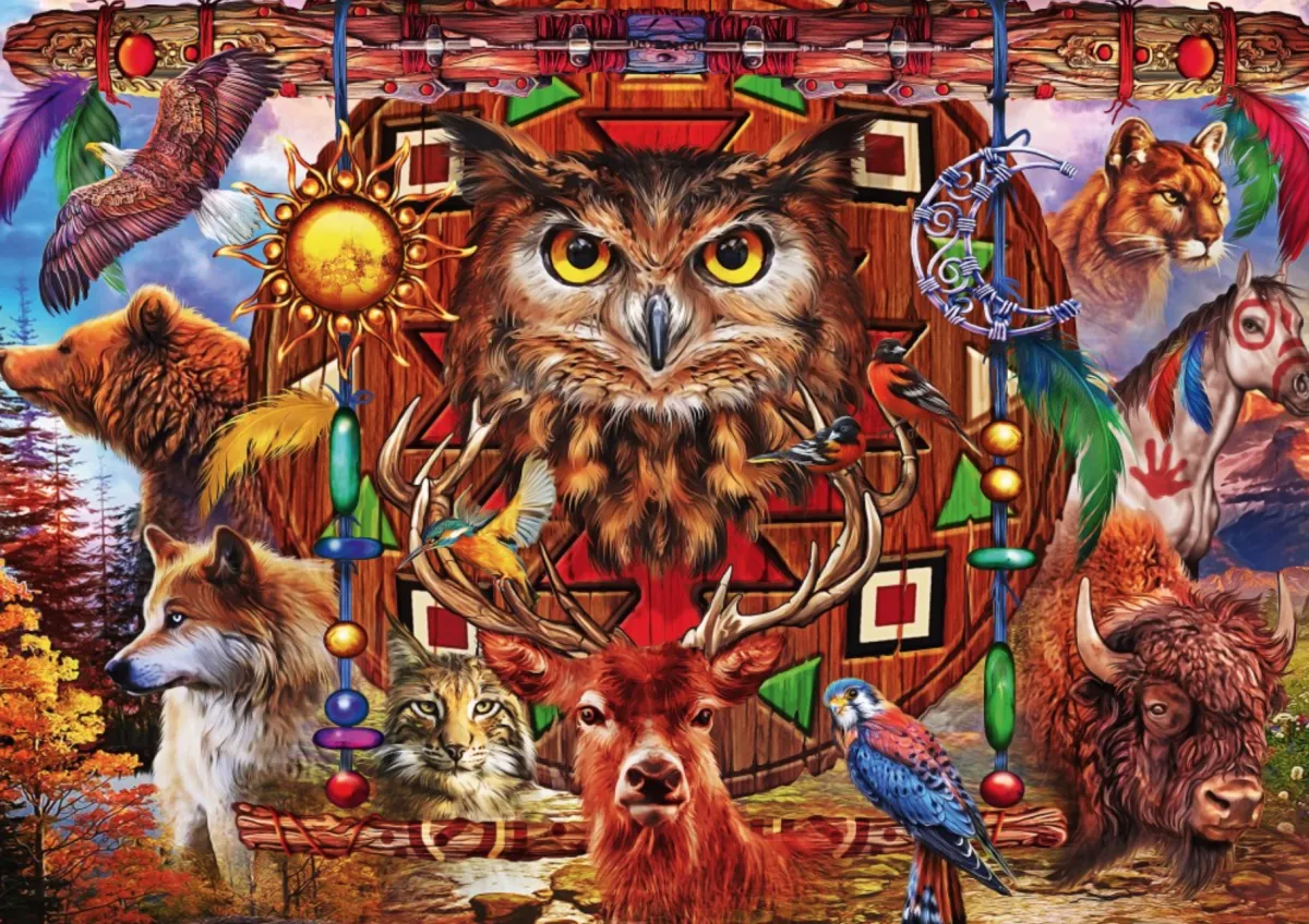 Bluebird Puzzle Fantasy|Dieren<Dierentotem - puzzel van 1000 stukjes