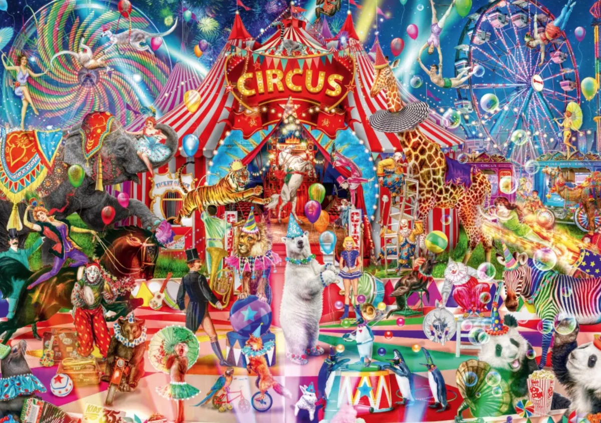 Bluebird Puzzle Fantasy|Dieren<Een avond in het circus - puzzel van 4000 stukjes