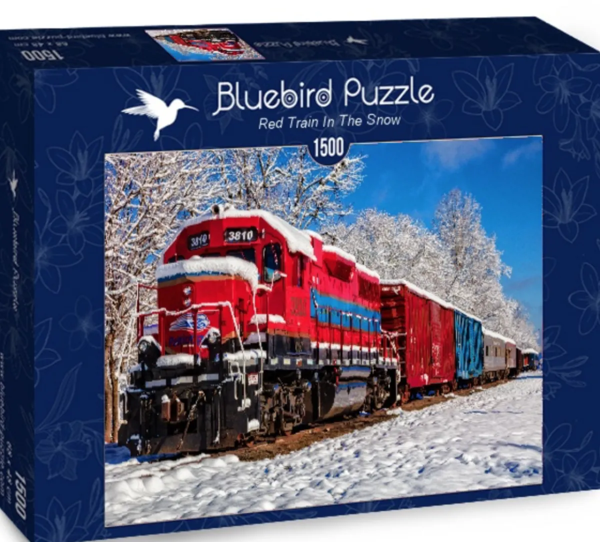 Bluebird Puzzle Landschappen|1500-1999<Rode trein in de sneeuw - puzzel van 1500 stukjes