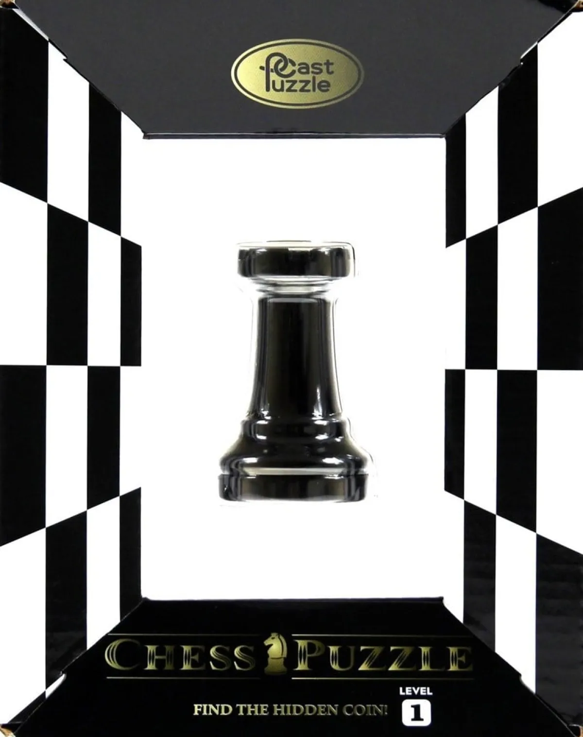 Cast Puzzle Breinbrekers<Toren Zwart- Schaakstuk - Cast breinbreker