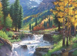 Cobble Hill Tekening|Dieren<Beren aan de waterval - puzzel van 500 XL stukjes