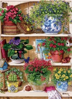 Cobble Hill Stilleven|Tekening<Bloemenkast - puzzel van 500 XL stukjes