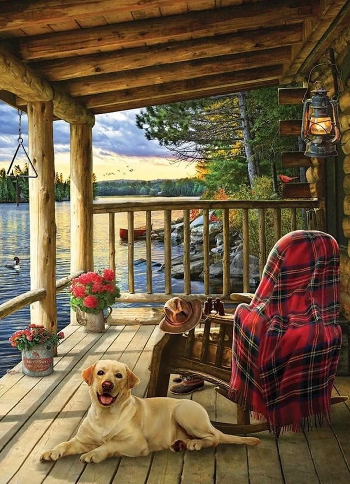 Cobble Hill Dieren|Landschappen<Cabin Porch - puzzel van 1000 stukjes