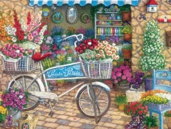 Cobble Hill Tekening|Dieren<Fiets bij de bloemenwinkel - puzzel van 275 XXL stukjes