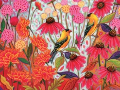 Cobble Hill Tekening|100-499<Goudvinken in de lente - puzzel van 275 XXL stukjes
