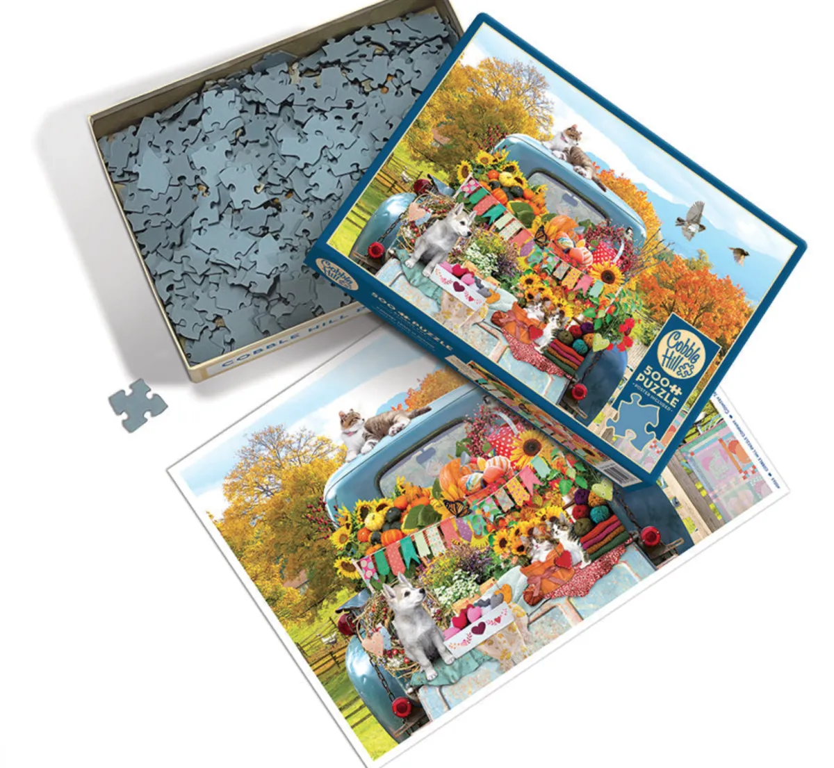 Cobble Hill Tekening|500-999<Pick-up Truck in de herfst - puzzel van 500 XL stukjes