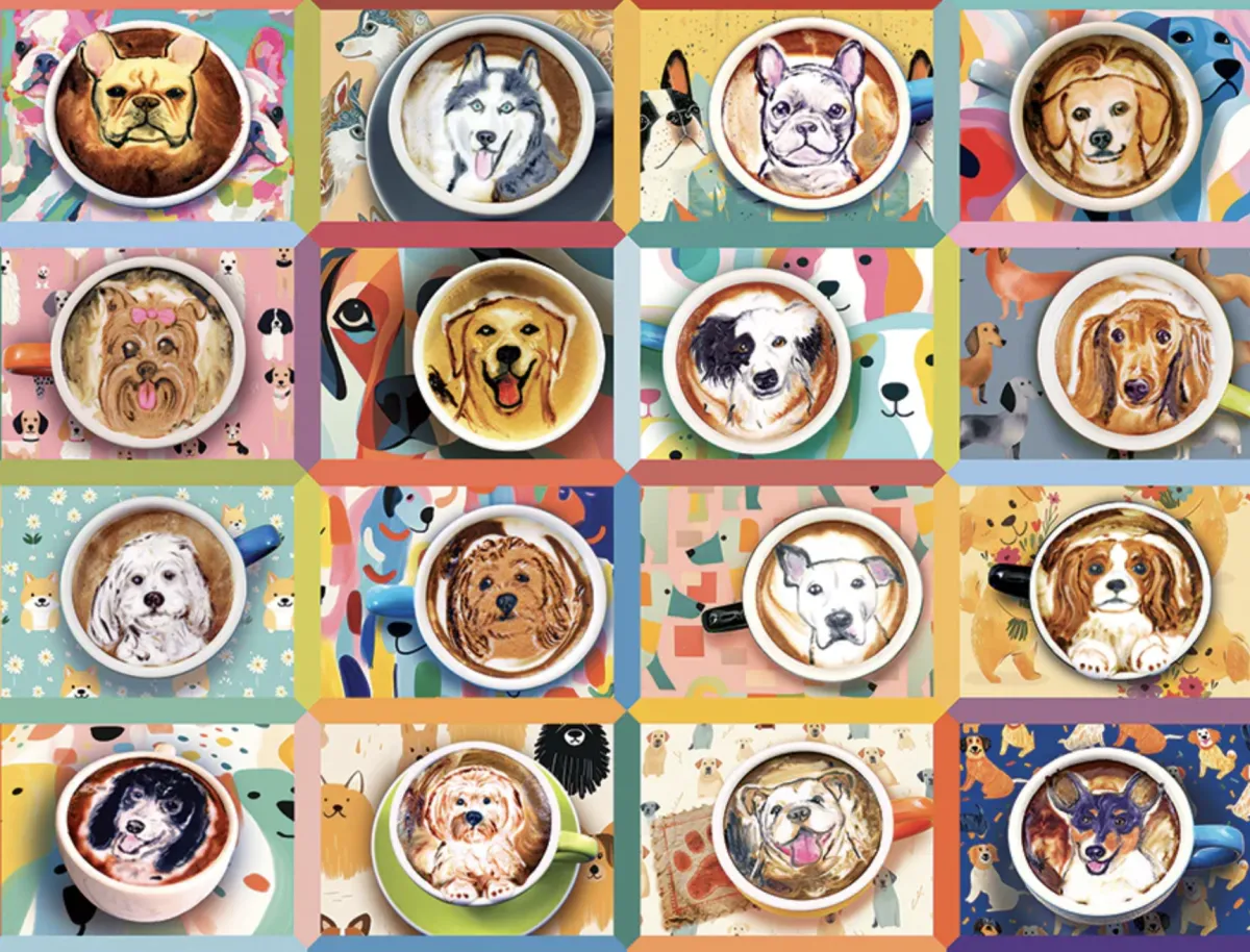 Cobble Hill Dieren|100-499<Puppy Lattes - puzzel van 275 XXL stukjes