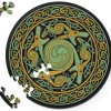 Curiosi Dubbelzijdige Puzzel|Speciale Vorm<Draak - Dubbelzijdige Ronde puzzel in hout - 88 stukjes