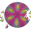 Curiosi Dubbelzijdige Puzzel|Speciale Vorm<Hippie - Dubbelzijdige Ronde puzzel in hout - 88 stukjes