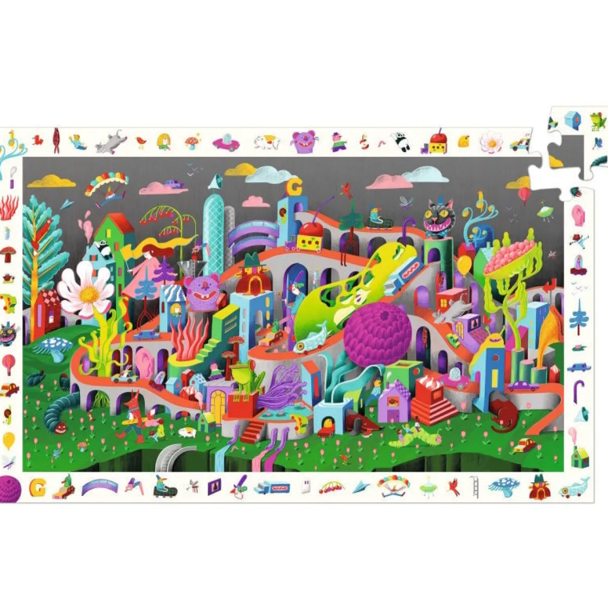 Kinderen Djeco Legpuzzels|100-499<Crazy Town - Observatie puzzel van 200 stukjes