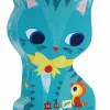 Kinderen Djeco Speciale Vorm|Legpuzzels<De kat en haar vriendjes - 24 stukjes