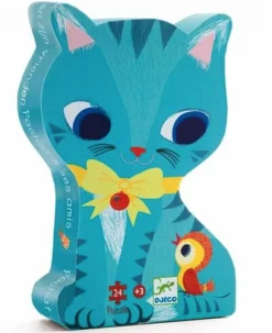 Kinderen Djeco Speciale Vorm|Legpuzzels<De kat en haar vriendjes - 24 stukjes