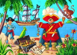 Kinderen Djeco Speciale Vorm|Legpuzzels<De piraat en z'n schat - puzzel van 36 stukjes