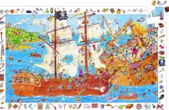 Kinderen Djeco Tekening|Legpuzzels<De piraten in aanval - puzzel van 100 stukjes