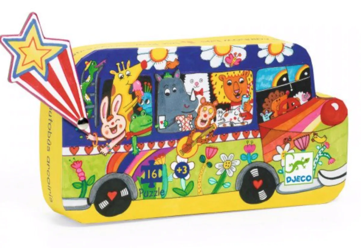 Kinderen Djeco Legpuzzels|2-99<De regenboog bus - 16 stukjes
