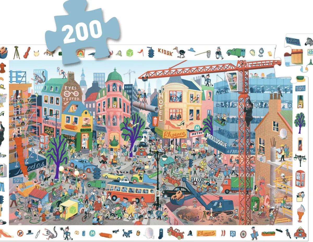Kinderen Djeco Legpuzzels|100-499<De stad - Observatie puzzel van 200 stukjes