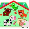 Kinderen Djeco Puzzel + Extra Item|Speciale Vorm<Geluidenpuzzel - de boerderij - 5 stukjes