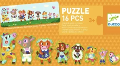 Djeco Speciale Vorm|2-99<Groot en klein op de boerderij - 8 puzzels van 2 stukjes