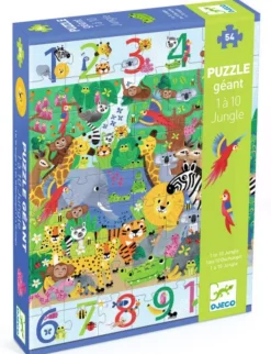 Kinderen Djeco Vloerpuzzels|Legpuzzels<Jungle - van 1 tot 10 - 54 stukjes