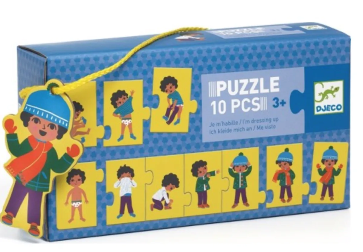 Kinderen Djeco Speciale Vorm|Legpuzzels<Puzzel trio - Ik kleed me aan - 10 stukjes