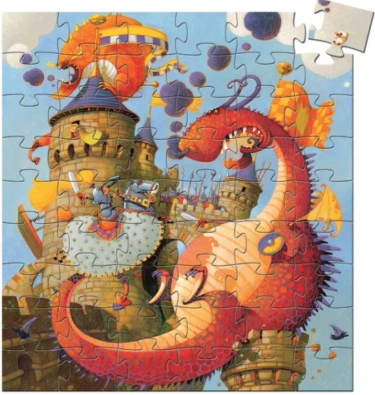 Kinderen Djeco Speciale Vorm|Legpuzzels<Ridder en de draak - puzzel van 54 stukjes