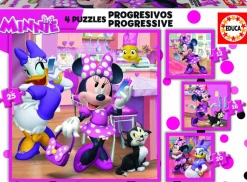 Kinderen Educa Disney, Pixar, Marvel|Legpuzzels<4 puzzels van de Minnie Mouse - 12, 16, 20 en 25 stukjes
