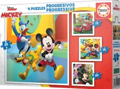Kinderen Educa Disney, Pixar, Marvel|Legpuzzels<4 puzzels van Mickey & Friends - 12, 16, 20 en 25 stukjes