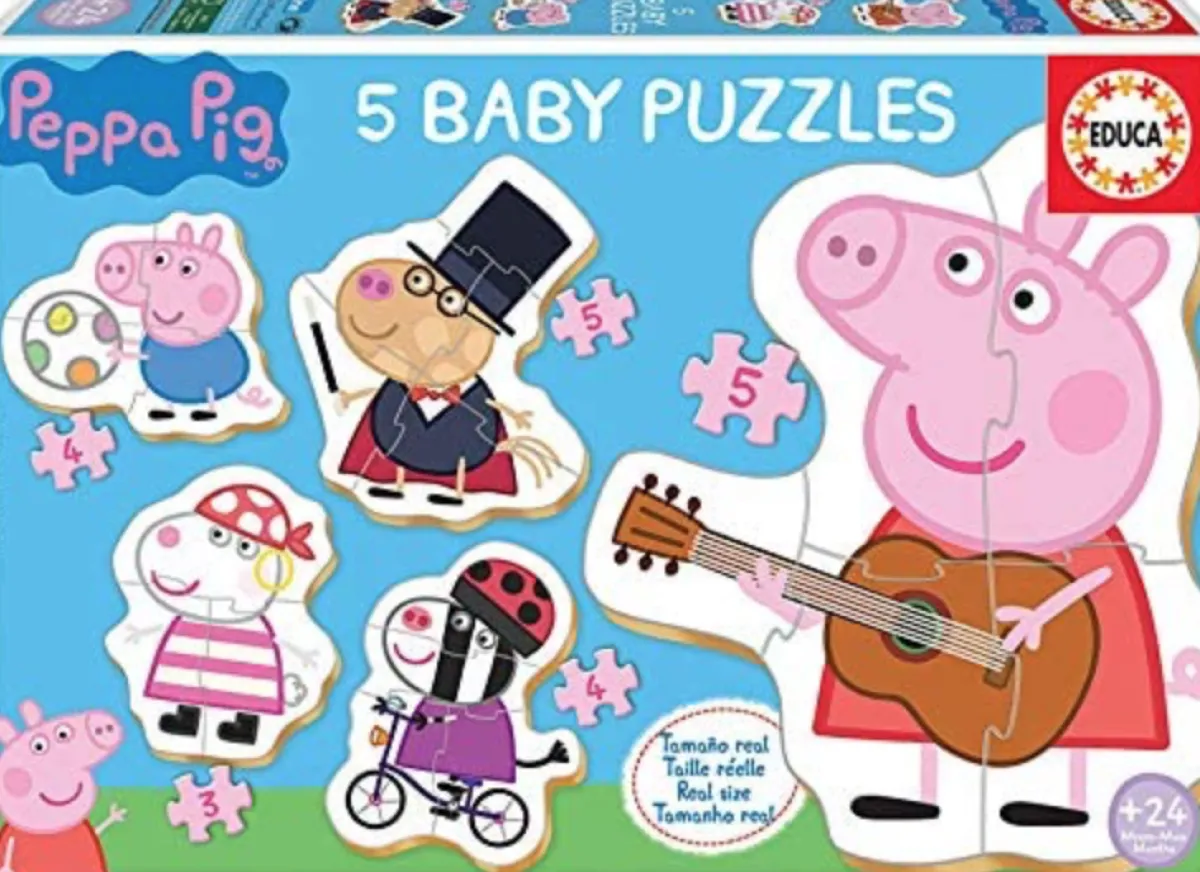Kinderen Educa Disney, Pixar, Marvel|Legpuzzels<5 puzzeltjes van Peppa Pig - van 3 tot 5 stukjes