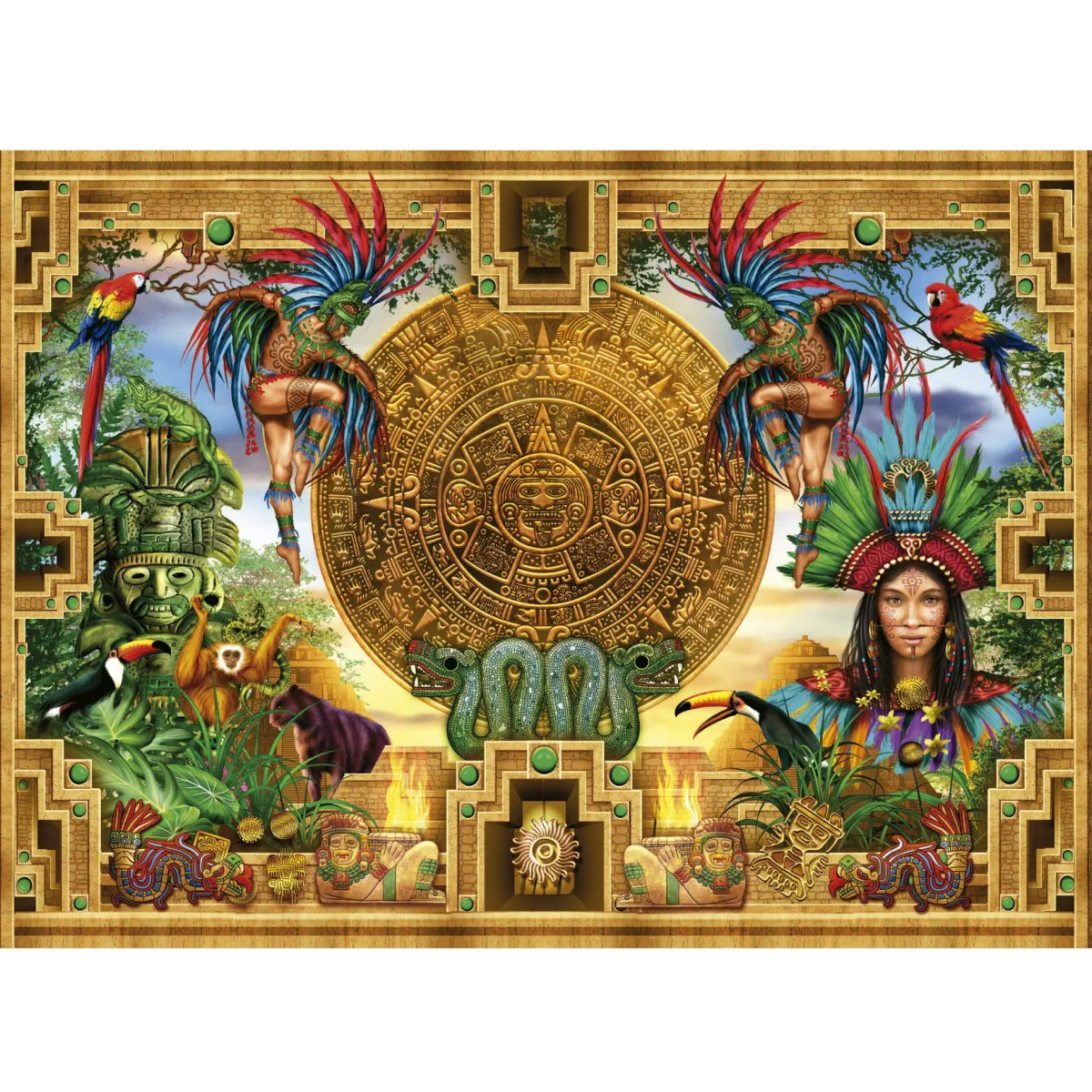 Educa Tekening|Kunst En Cultuur<Azteekse Maya verzameling - puzzel van 2000 stukjes