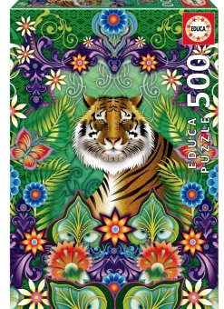 Kinderen Educa Tekening|Dieren<Bengaalse Tijger Grafisch - legpuzzel van 500 stukjes
