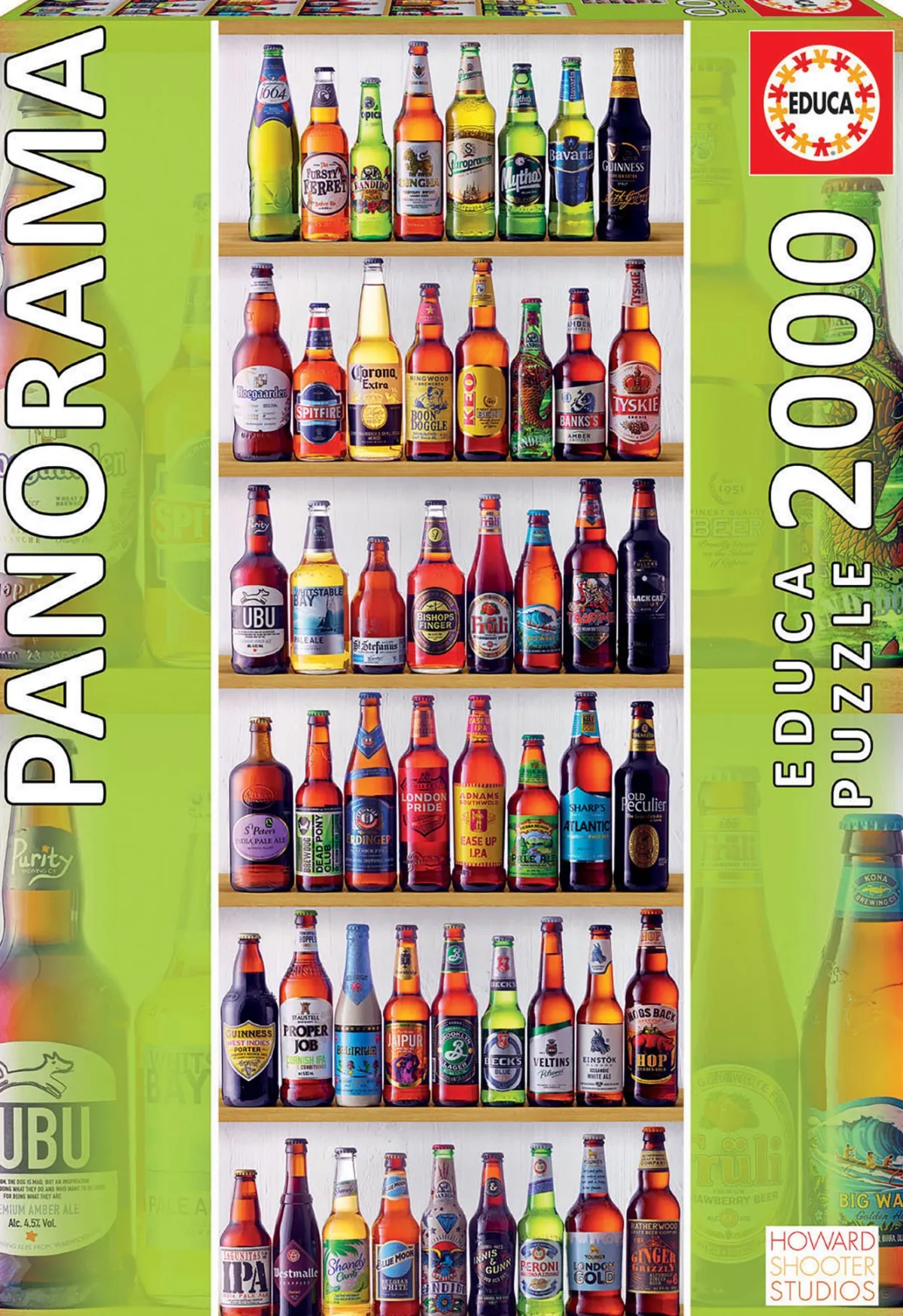 Educa Panorama|Stilleven<Bieren van de wereld - puzzel van 2000 stukjes
