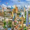 Educa Steden En Gebouwen|2000 En Meer<De wereld rond - puzzel van 42000 stukjes