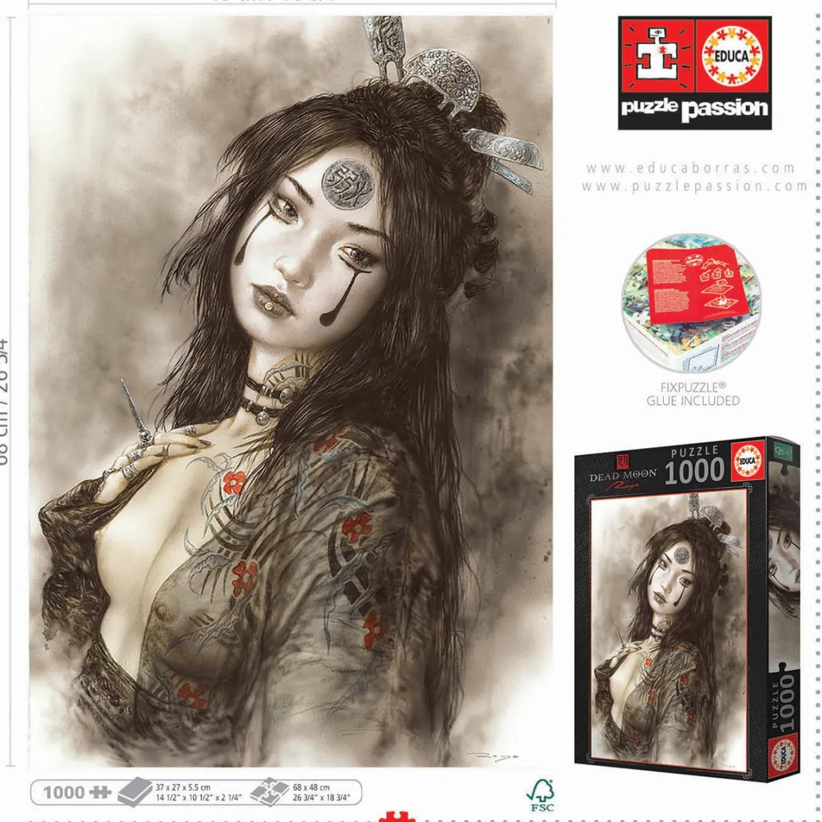 Educa Fantasy|Tekening<Dead Moon - Luis Royo - puzzel 1000 stukjes