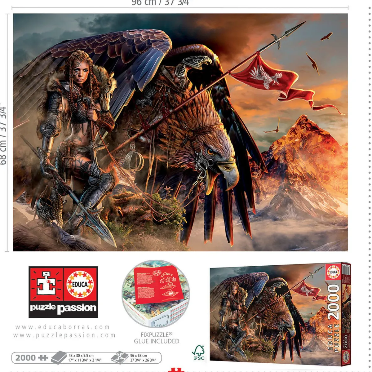 Educa Fantasy|2000 En Meer<Eagle Rider - puzzel van 2000 stukjes