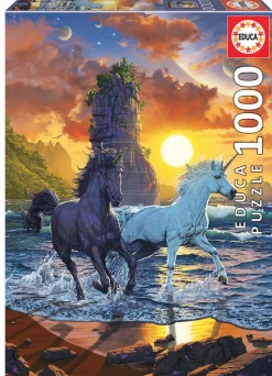 Educa Fantasy|Dieren<Eenhoorns op het strand - legpuzzel van 1000 stukjes