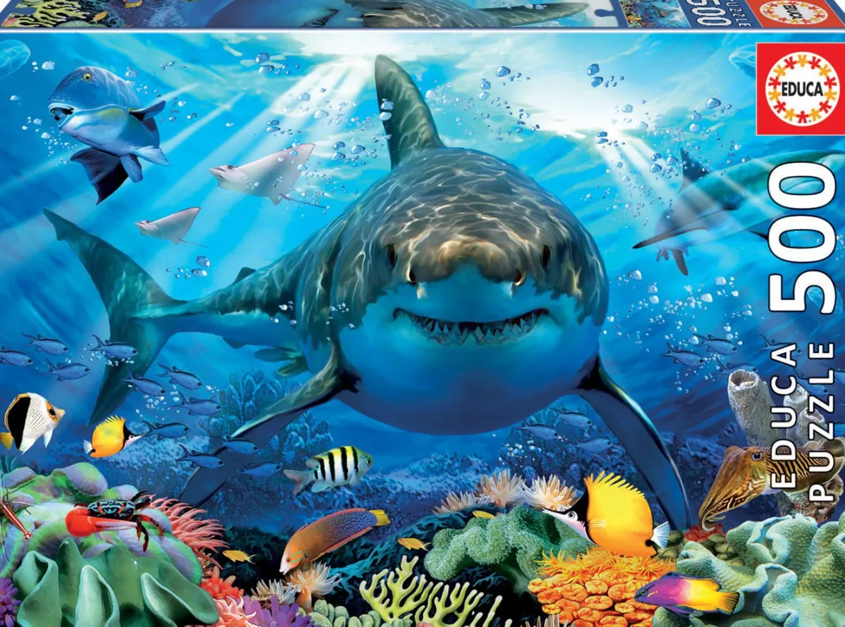 Kinderen Educa Dieren|Legpuzzels<Grote witte haai - legpuzzel van 500 stukjes