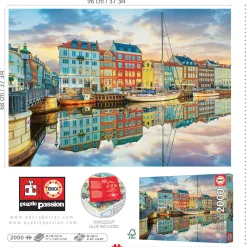Educa Landschappen|Steden En Gebouwen<Haven van Kopenhagen - puzzel van 2000 stukjes