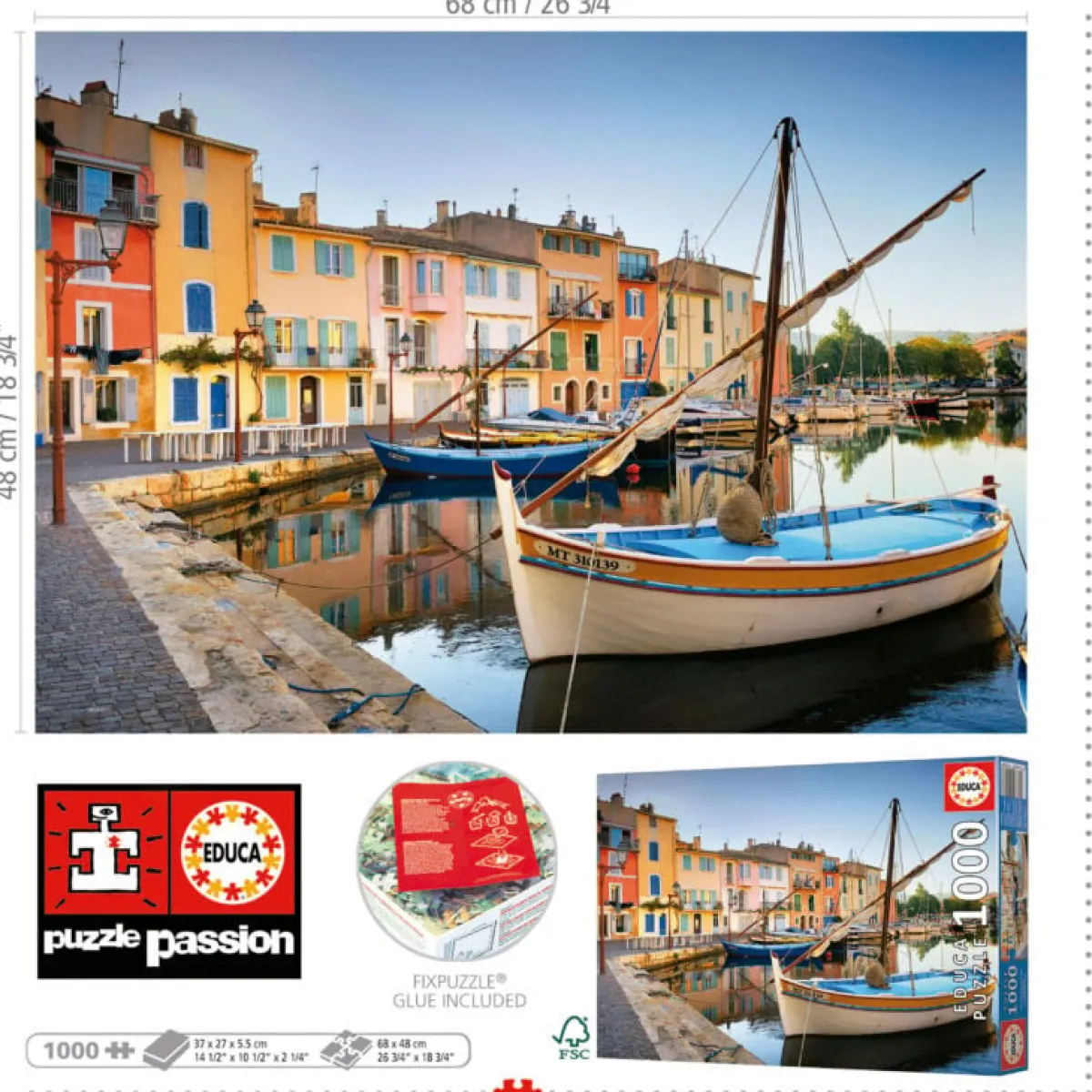 Educa Steden En Gebouwen|1000-1499<Haven van Martigues, Provence - puzzel 1000 stukjes
