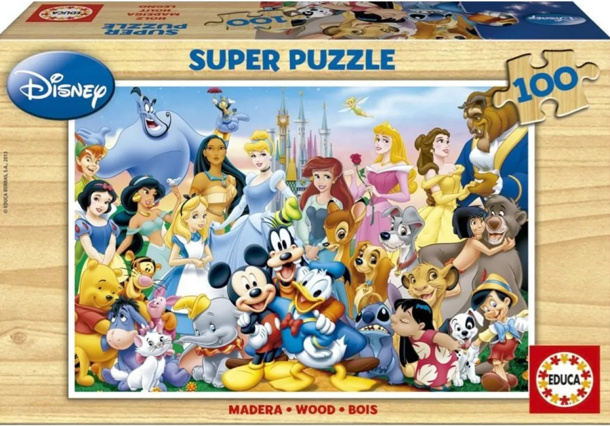 Kinderen Educa Disney, Pixar, Marvel|Legpuzzels<HOUT: De magische wereld van Disney - 100 stukjes