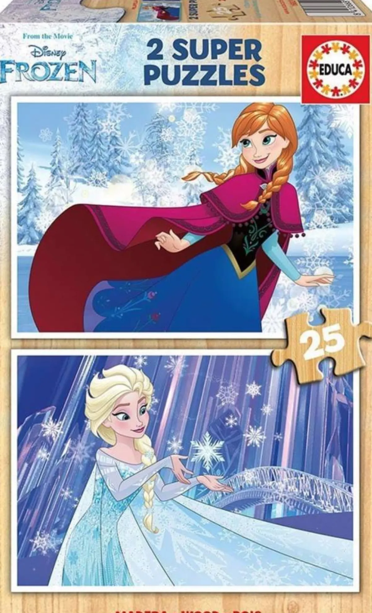 Kinderen Educa Disney, Pixar, Marvel|Legpuzzels<HOUT: Frozen - 2 puzzels van 25 stukjes