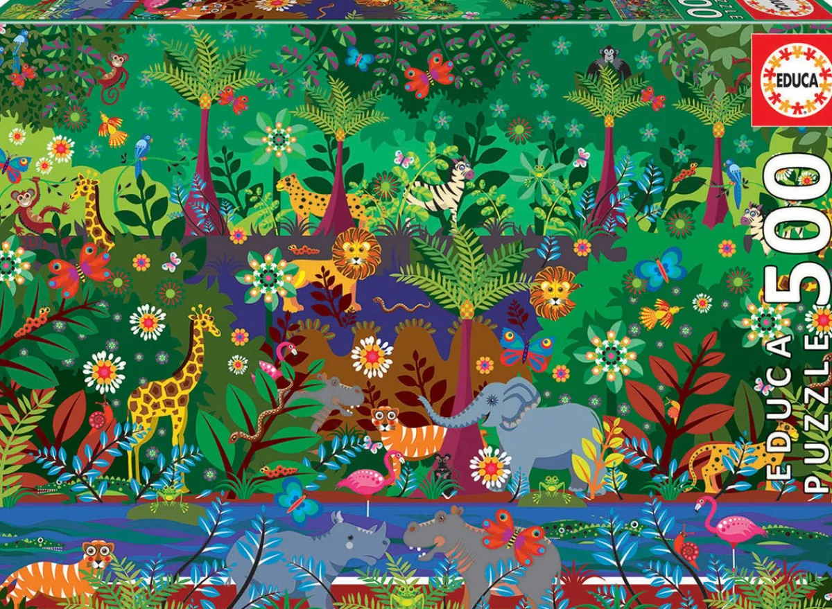 Kinderen Educa Tekening|Dieren<Jungle - legpuzzel van 500 stukjes