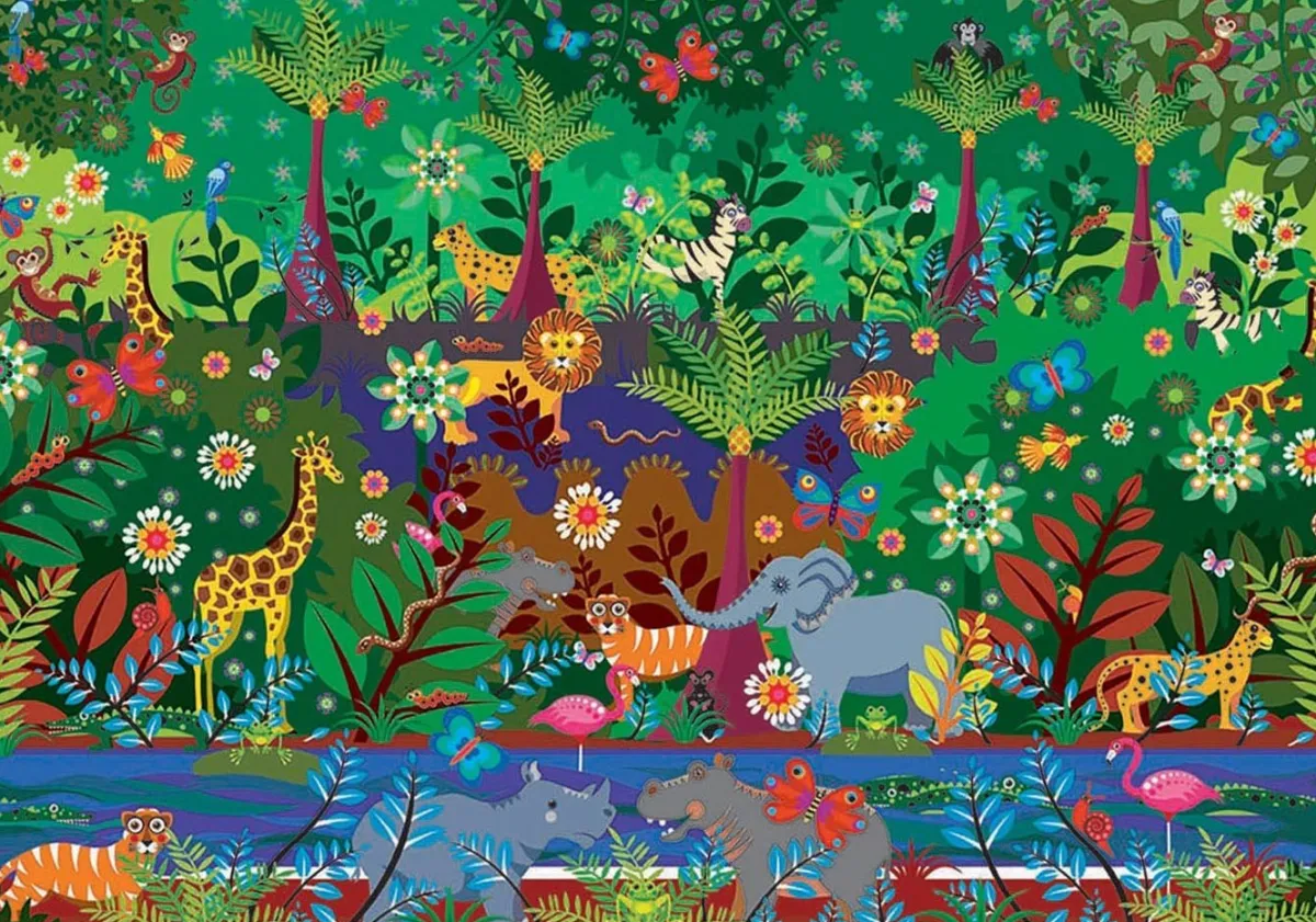 Kinderen Educa Tekening|Dieren<Jungle - legpuzzel van 500 stukjes