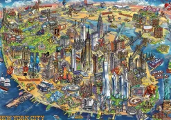 Kinderen Educa Steden En Gebouwen|Astrologie & Wereldkaarten<Kaart van New York - legpuzzel van 500 stukjes