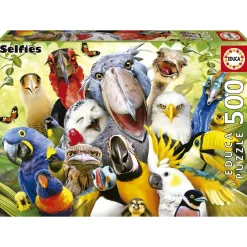 Kinderen Educa Tekening|Dieren<Kijk eens naar het vogeltje - Selfie - legpuzzel van 500 stukjes