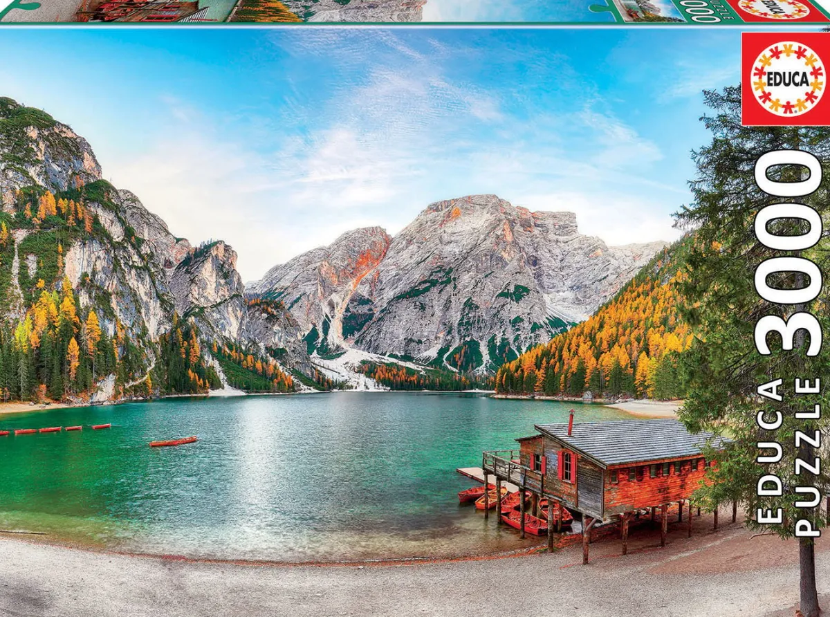 Educa Landschappen|2000 En Meer<Lago di Braies in de herfst - puzzel van 3000 stukjes
