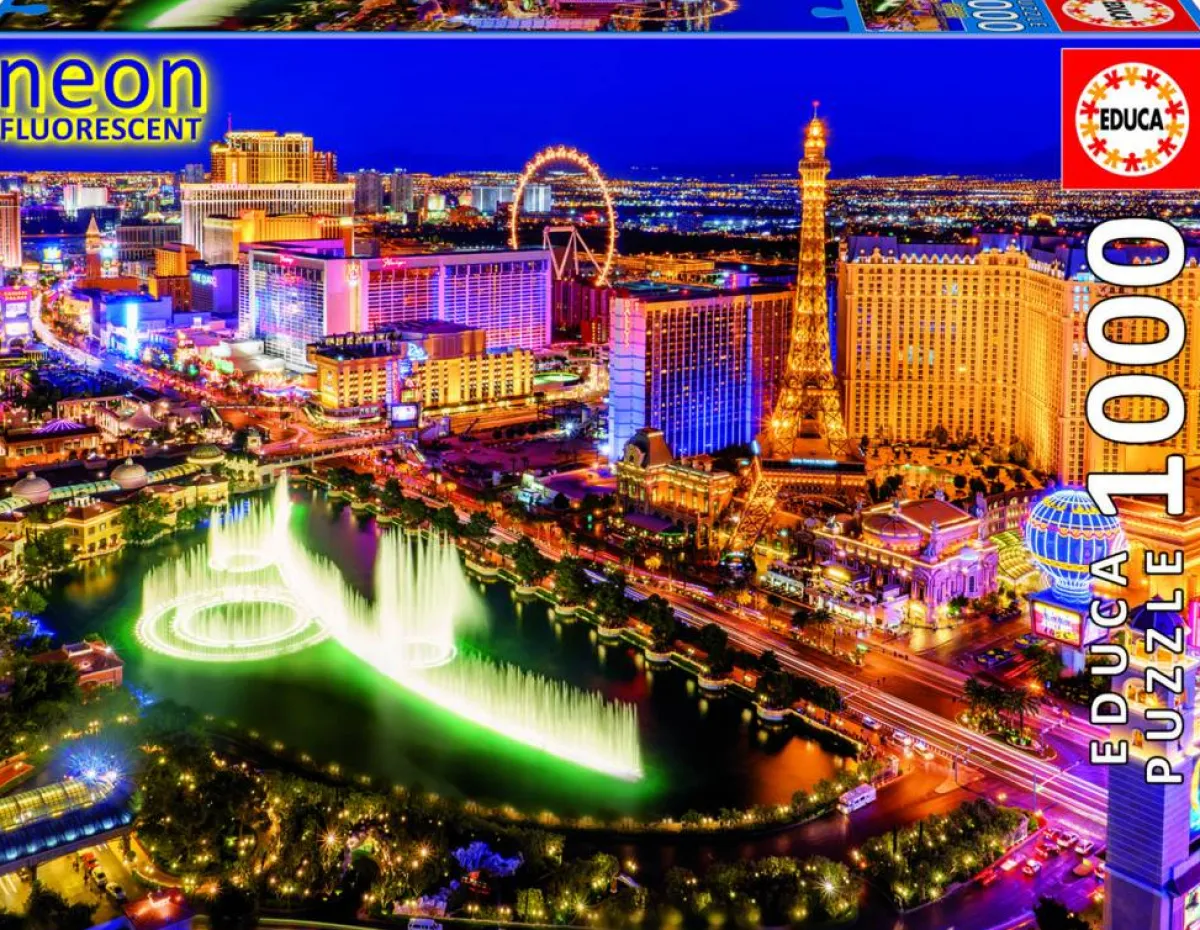 Educa Puzzel + Extra Item|Steden En Gebouwen<Las Vegas - Glow in the Dark - 1000 stukjes