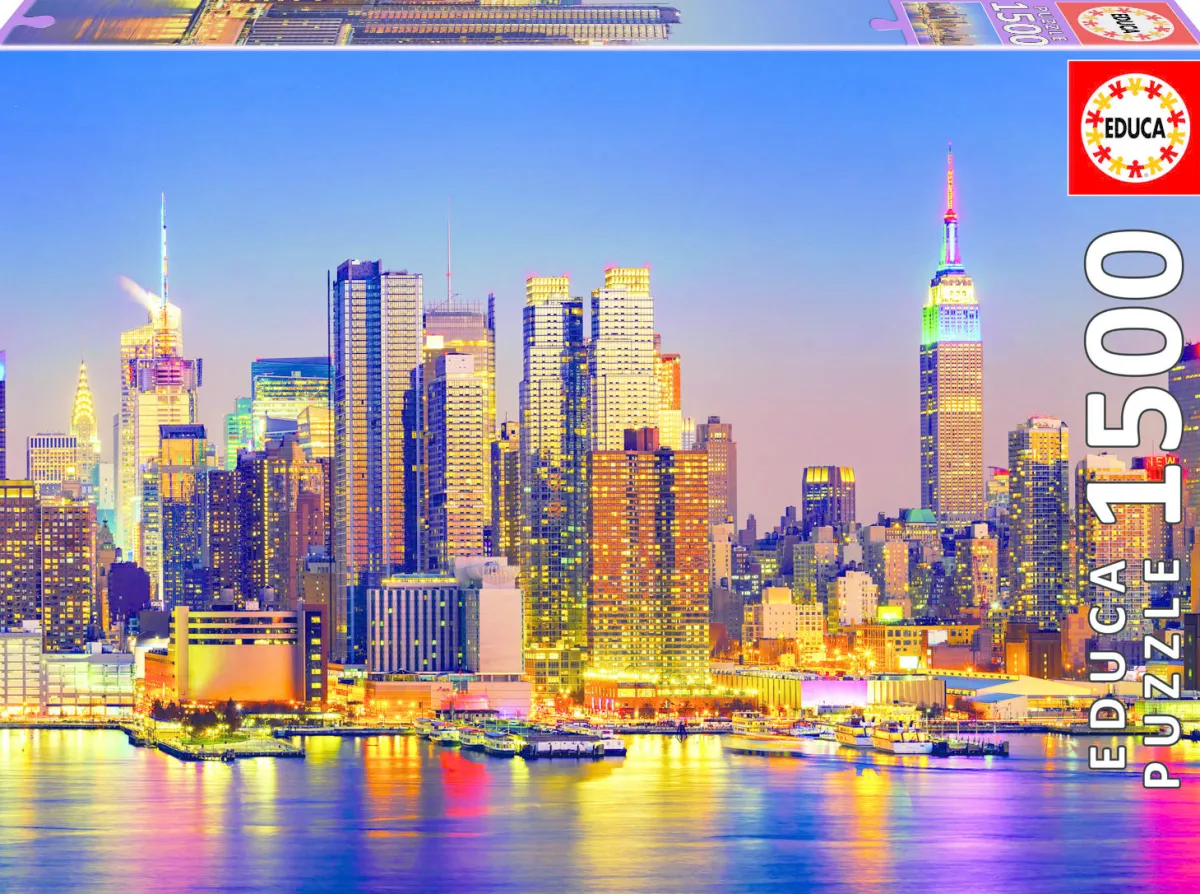 Educa Steden En Gebouwen|1500-1999<Manhattan bij nacht - legpuzzel van 1500 stukjes
